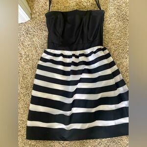 Strapless black and white dress
